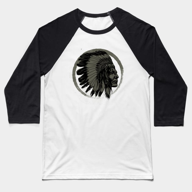 An Indian chief Baseball T-Shirt by Shadowbyte91